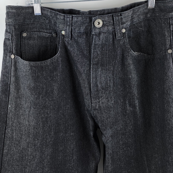 Knockout KO Jeans Mens 36x33 Vintage Y2K Black Easy Fit Hip Hop Streetwear - Picture 2 of 9